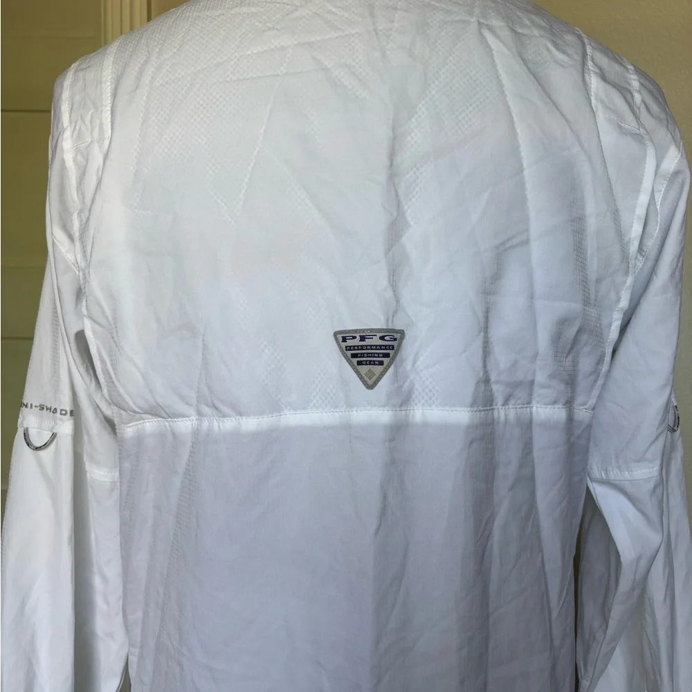 Columbia White Casual Button Down Shirt Lightweight - Picture 4 of 5